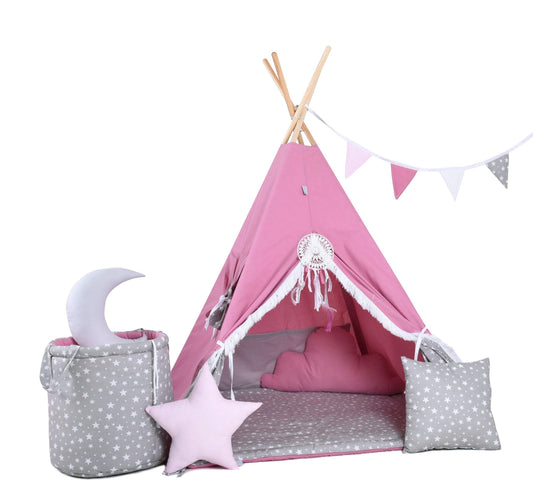 Child's Teepee Set Blueberry Tassle