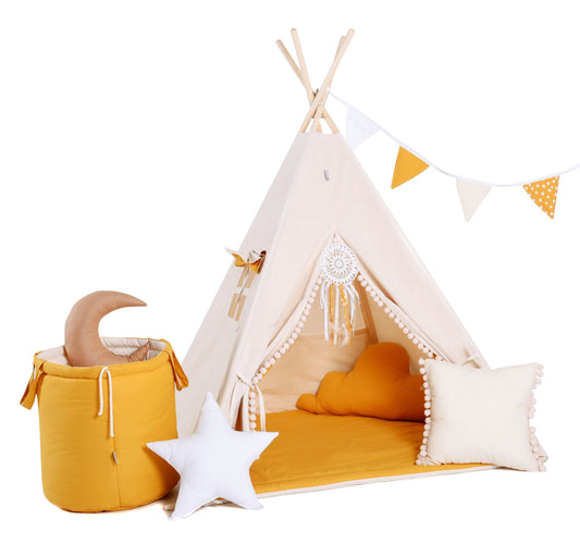 Child's Teepee Set Creamy Honey