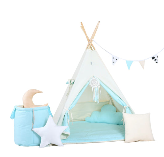 Child's Teepee Set Fluffy Cloud