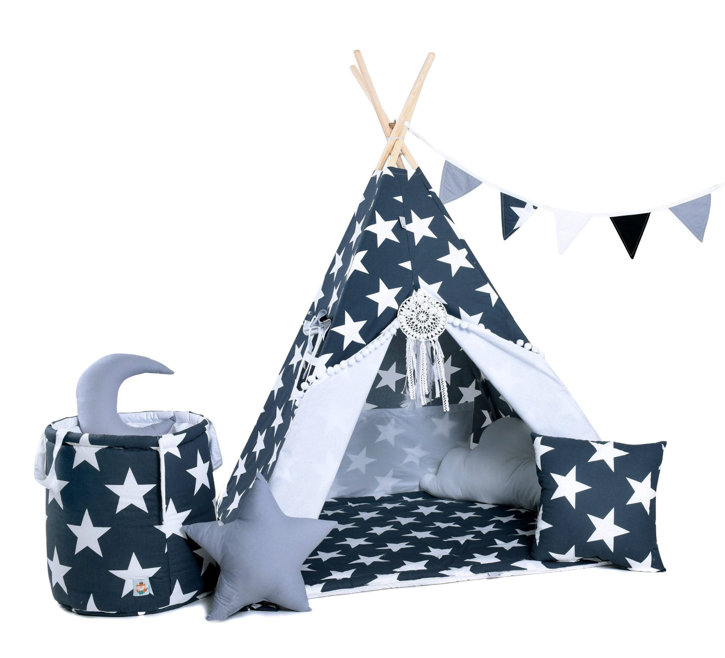 Child's Teepee Set Graphite Kingdom