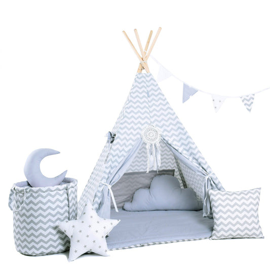 Child's Teepee Set Silvery Waves