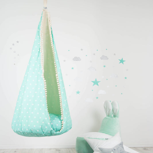 Hanging Cocoon Swing Willow-Green Sky