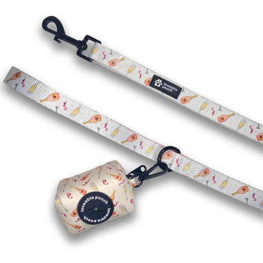 Rosé All Day Leash & Poop Bag Holder Set